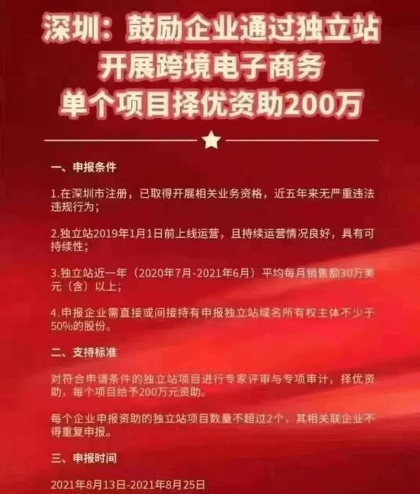 补贴200万！深圳政府鼓励外贸企业做独立站！独立站的春天来了？
